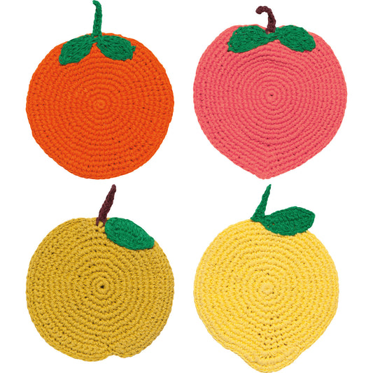 Fruit Crochet Coasters - Set of 4