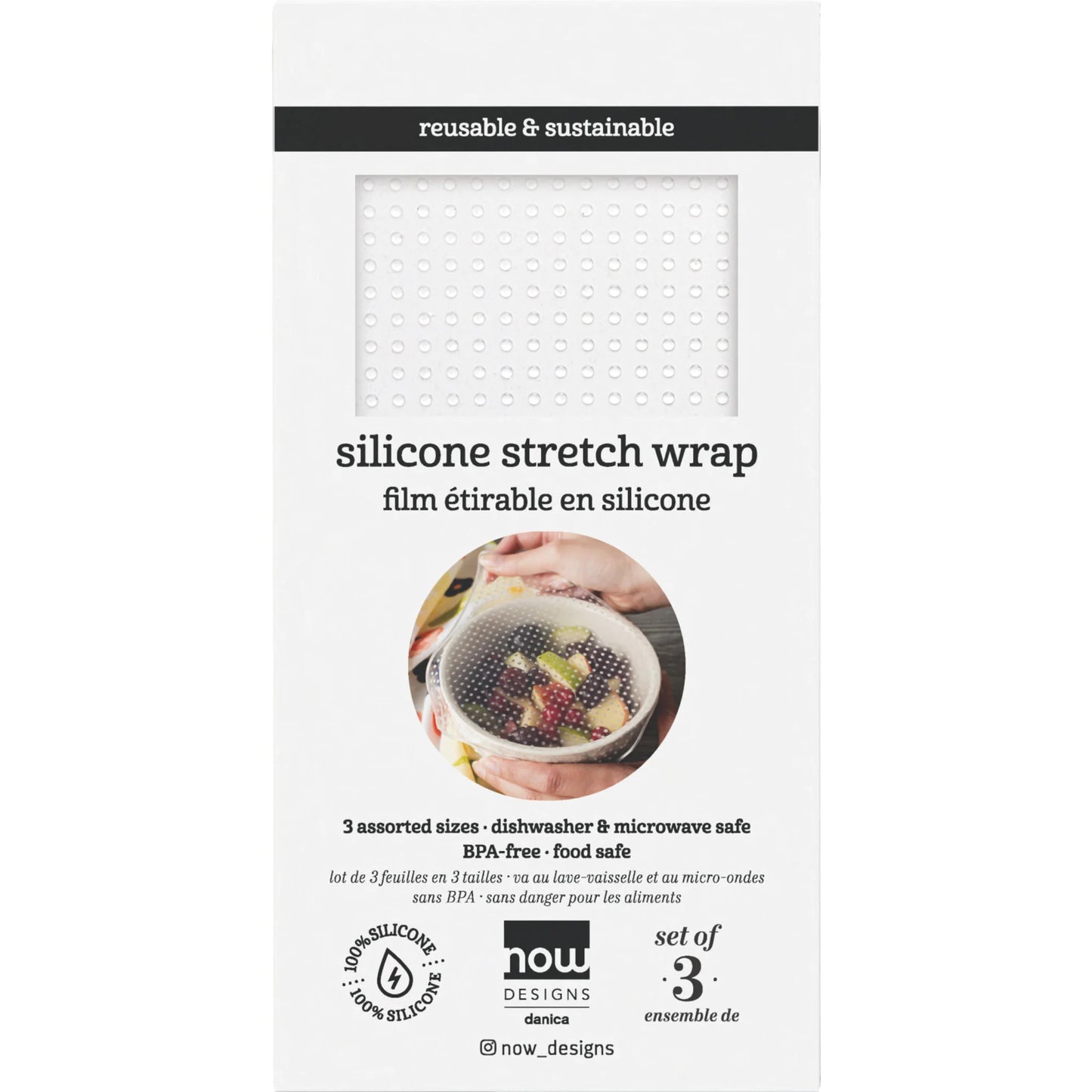 Clear Silicone Stretch Wrap - Set of 3
