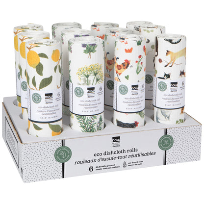Reusable Eco Dishcloth Roll - Countryside