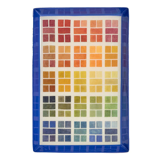 Rectangular Enamel Tray - Watercolour Swatches