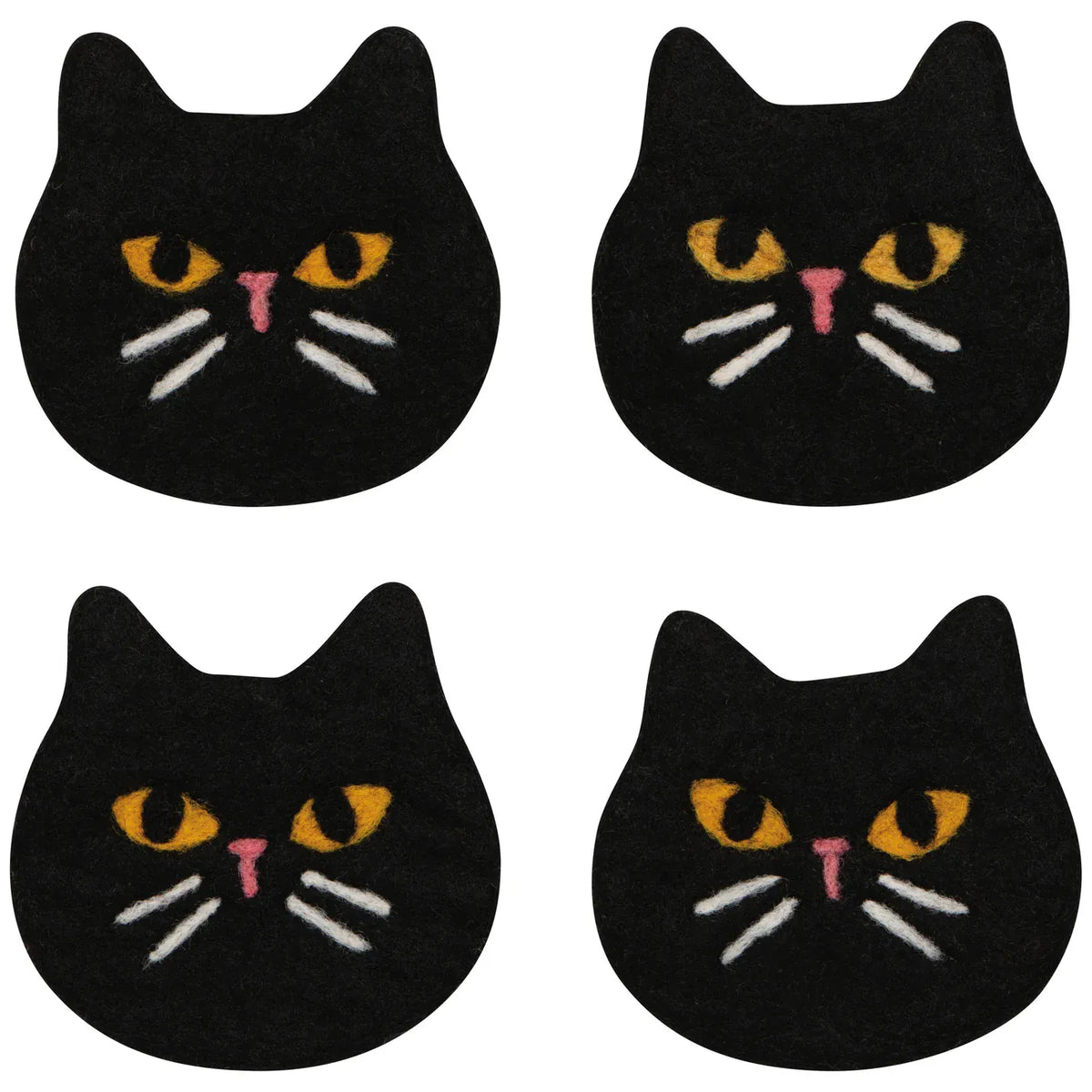 felt wool coasters_black_cat