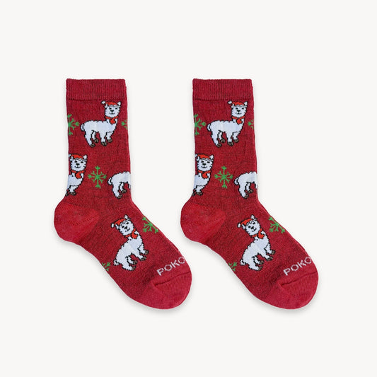Alpaca Kids Socks - Festive Alpaca