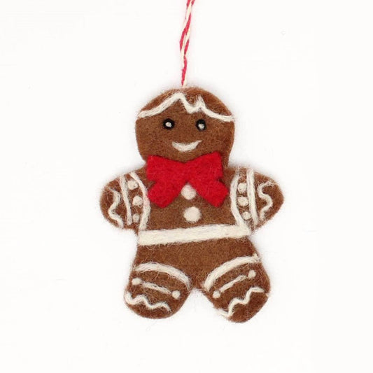 Felted Gingerbread Boy Ornament