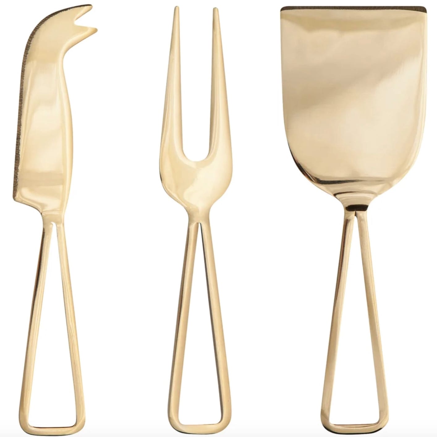 Gold Cheese Knives - Set of 3