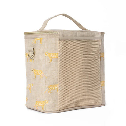 Linen Lunch Poche Bag - Golden Panthers - by SoYoung