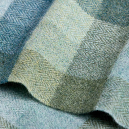 Green & Blue Check Lambswool Scarf