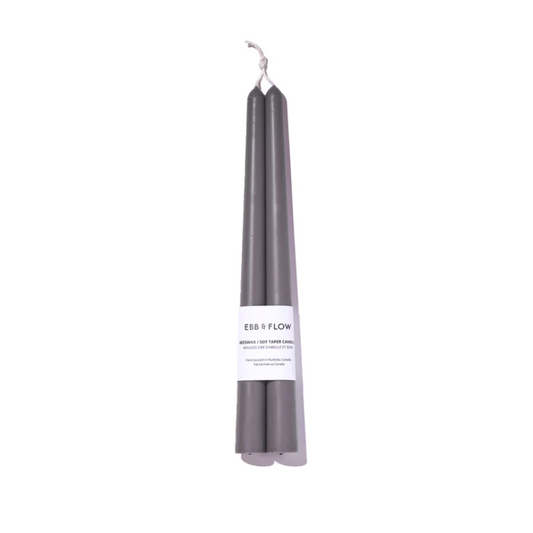 Beeswax/Soy Taper Candles - Charcoal