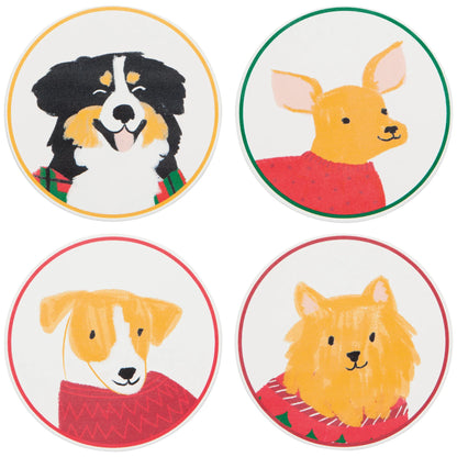 Ceramic Soak Up Coaster - Holiday Hounds