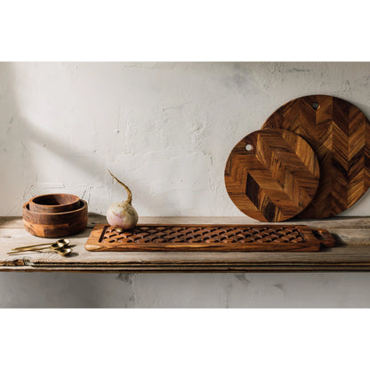 Acacia Wood Handmade Etch Serving Board