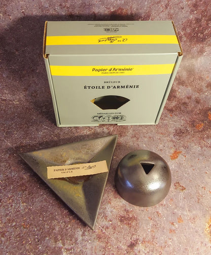 Armenian Paper Burner with Dome - Metal Gray