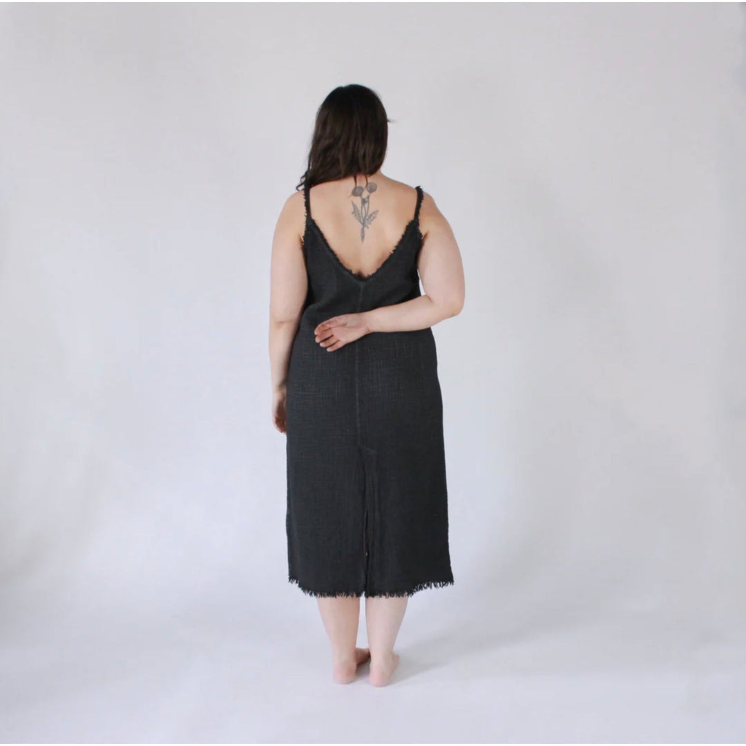 Crinkle Strappy Dress - One Size in Black - by Pokoloko