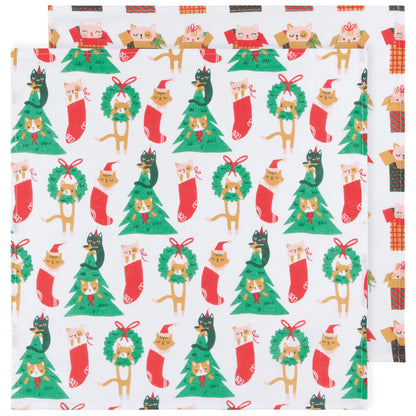 [EI] Kitchen Tea Towels Floursack 100% Cotton - Holiday Sets of 2