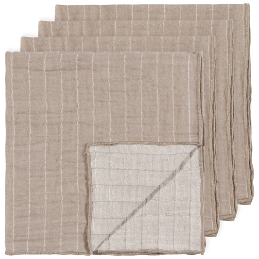 Napkins Double Weave 100% Cotton Set of 4 - Dove Gray