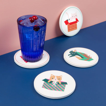 Ceramic Soak Up Coaster - Let it Meow