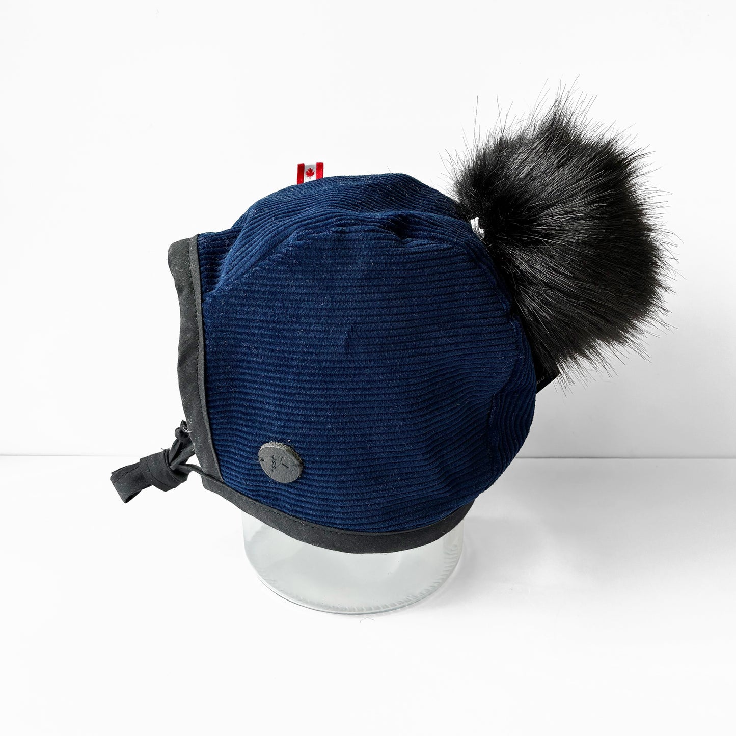 Kids Winter Bonnet - Blue Corduroy