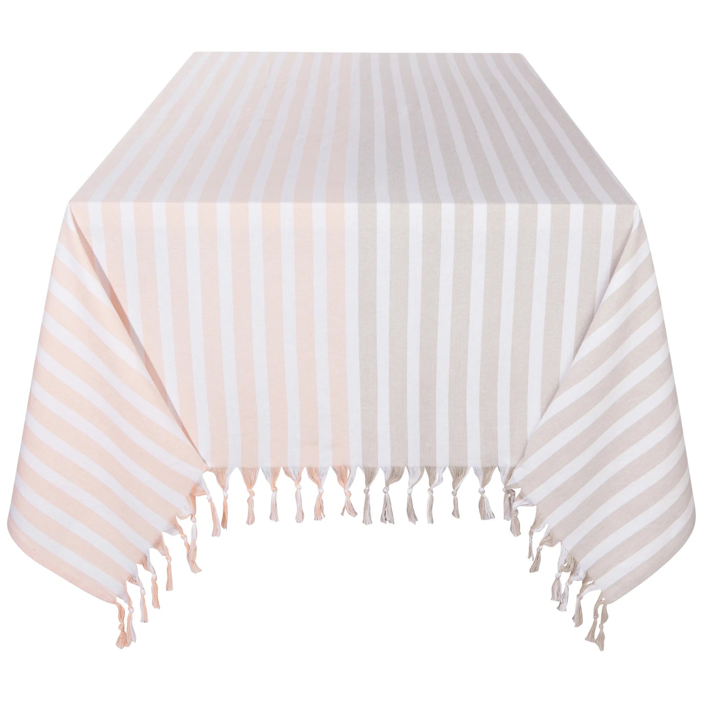 Cotton Tablecloth Dove Caban Stripe - Gray Nectar 90 x 60In