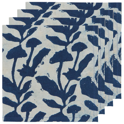 Hand Block-Printed Cotton Napkins - Flourish Set of 4