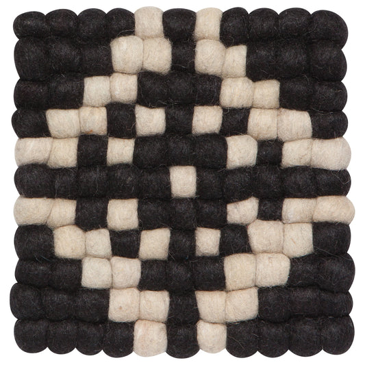 Recycled Felt Wool Trivet - Ember Dot