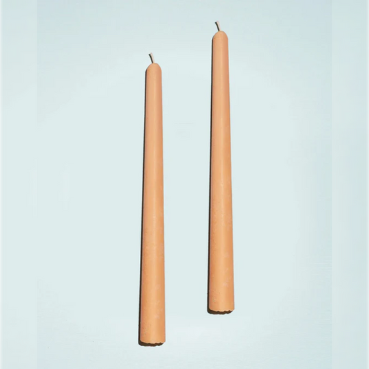 Beeswax/Soy Taper Candles - Peach