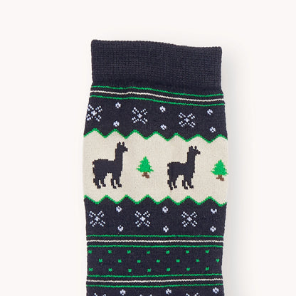 Alpaca Socks - Holiday Stripe - Black