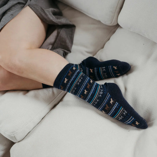 Alpaca Socks - Print - Space Blue-Socks-Pretty Clean Shop