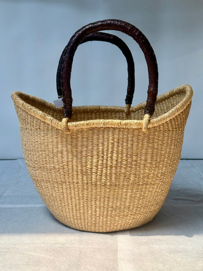African Market Shopping Basket - Bolga Neutrals