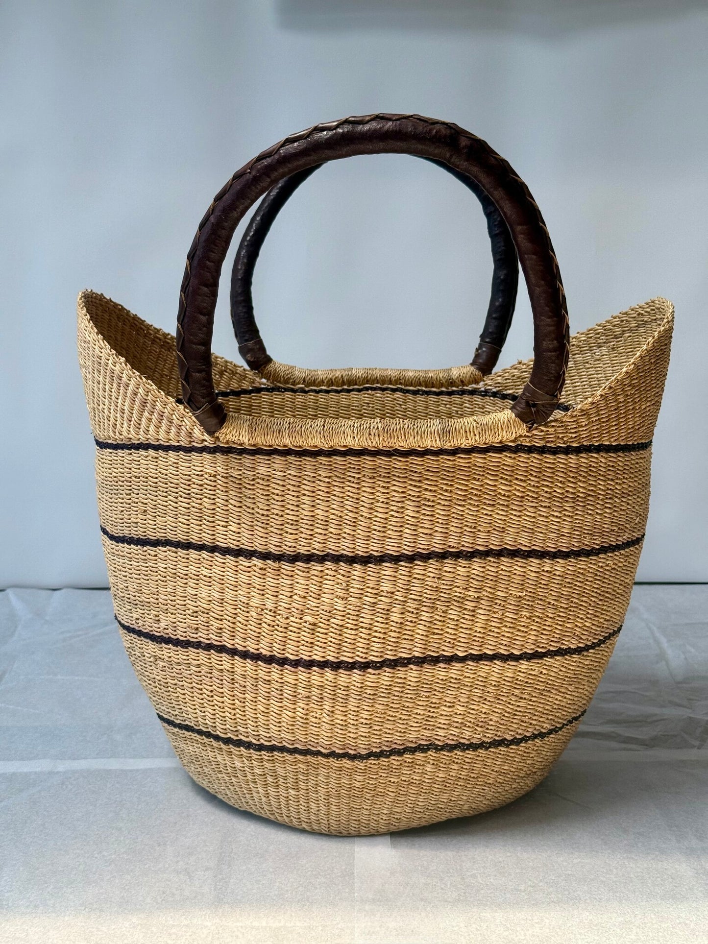 African Market Shopping Basket - Bolga Neutrals