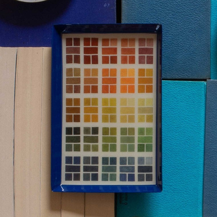 Rectangular Enamel Tray - Watercolour Swatches