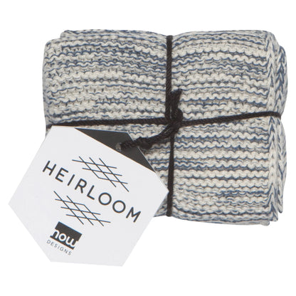 Handmade Cotton Knit Dishcloths - Set of 2 Midnight Blue