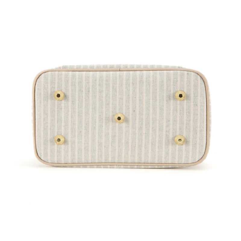 Linen Beauty Essentials Poche - Sand & Stone Beach Stripe - by SoYoung
