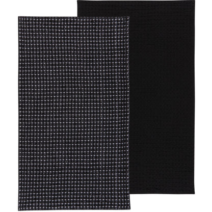 Kitchen Tea Towels Second Spin 100% Recycled - Black Waffle