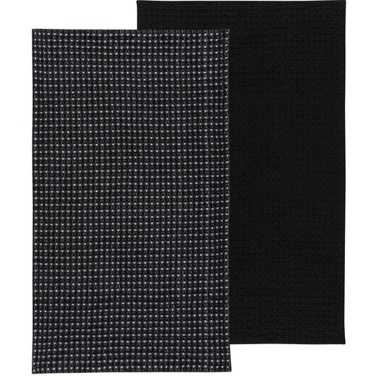 Kitchen Tea Towels Second Spin 100% Recycled - Black Waffle