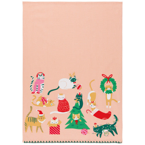 Kitchen Tea Towel 100% Cotton - Let it Meow