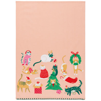 Kitchen Tea Towel 100% Cotton - Let it Meow