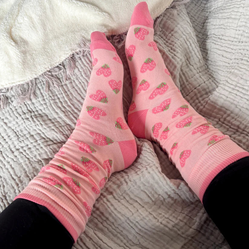 Pima Socks - Strawberry Heart - Pack of 2