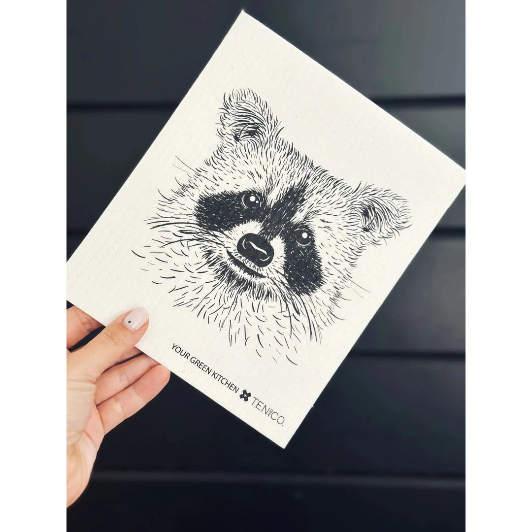 Raccoon Sponge Cloth - Ten & Co