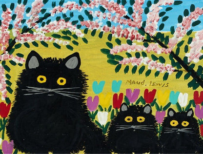 Maud Lewis Inspired Three Black Cats Sewing Kit - Coasters