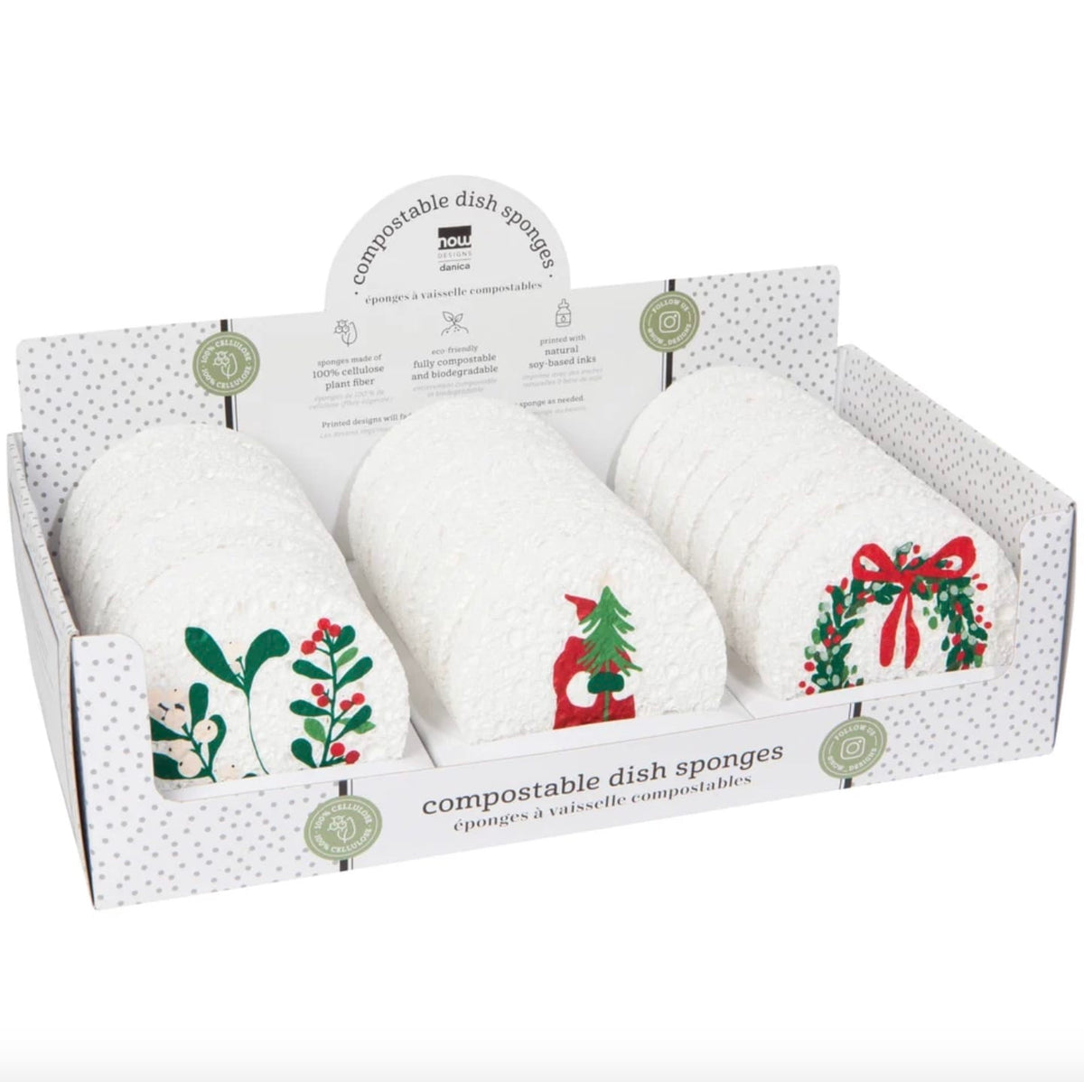 Compostable Sponges 'Tis the Season - Various Designs