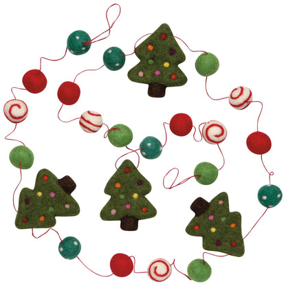Felted Wool Garland Christmas Tree