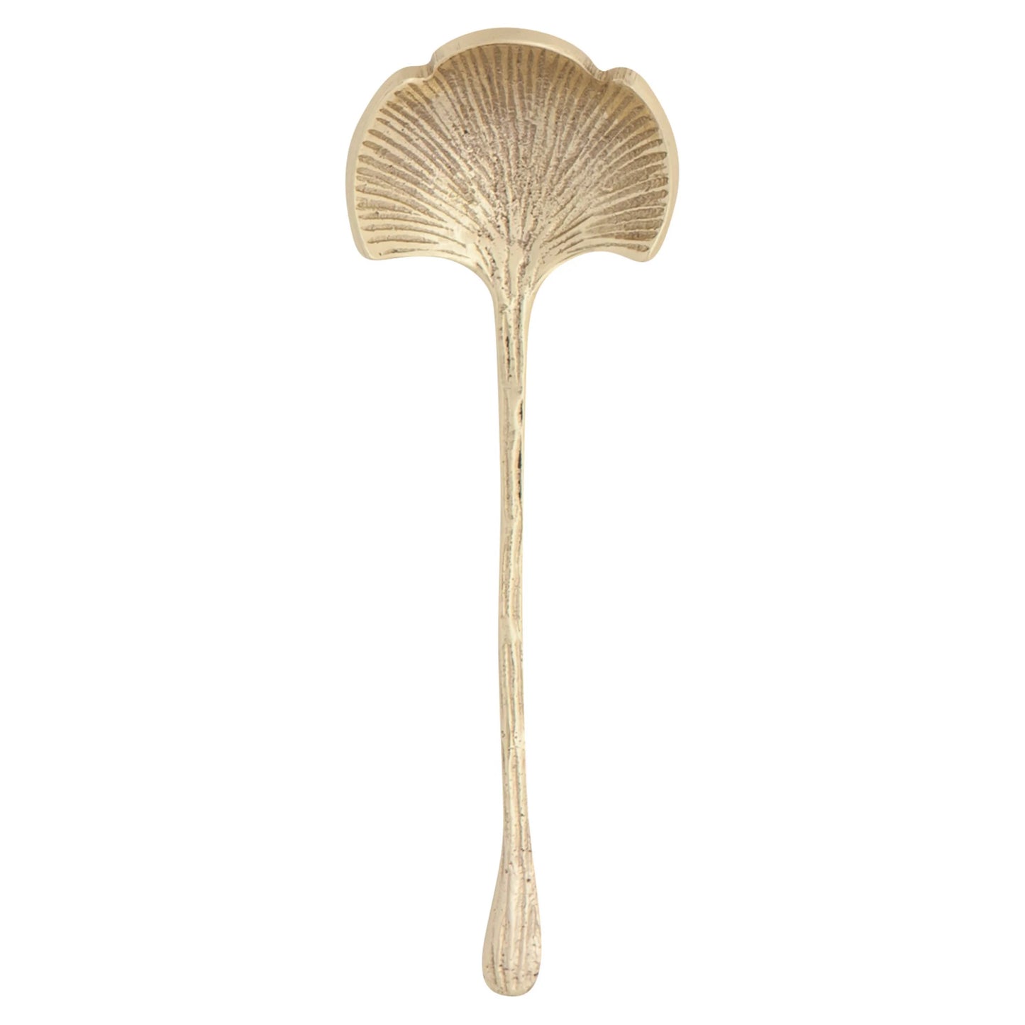 Brushed Brass Ginkgo Spoons Set of 4