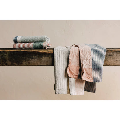 Tea towels 100% Cotton - Lagoon Array Stripe Set of 2
