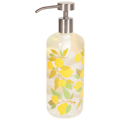 Glass Soap Pump Dispenser - Lemons