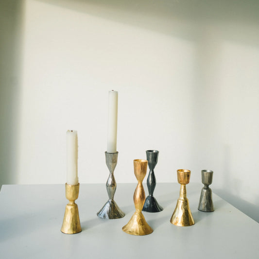 Zora Forged Candlestick - Gold