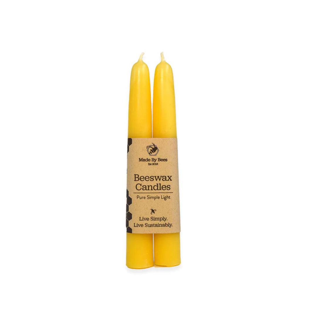 Canadian Beeswax Yellow Hand Dipped Taper Candles - 6in Living Made by Bees Prettycleanshop
