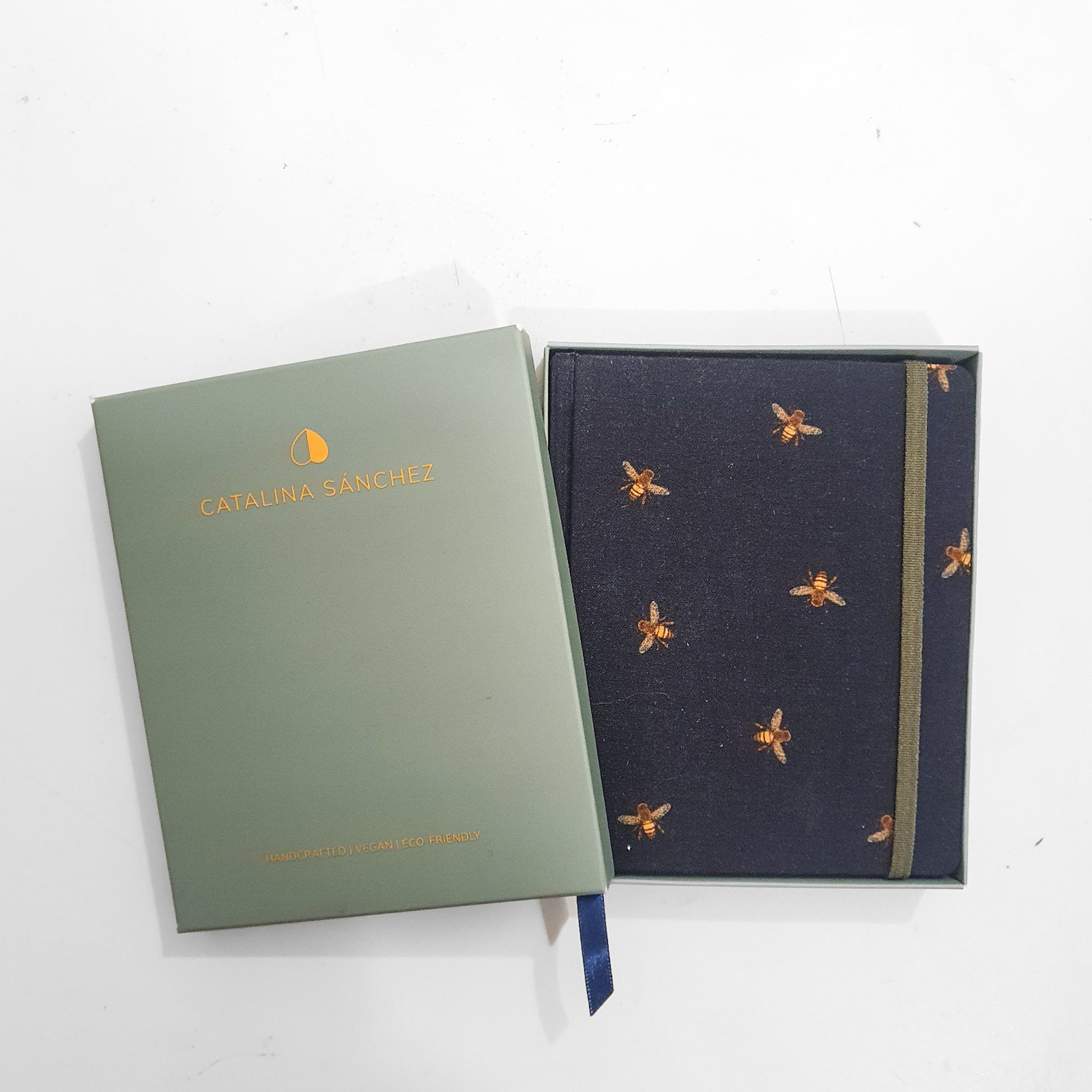 Handmade Hardcover Fabric Notebook Living Catalina Sanchez Bees - Pocket Prettycleanshop