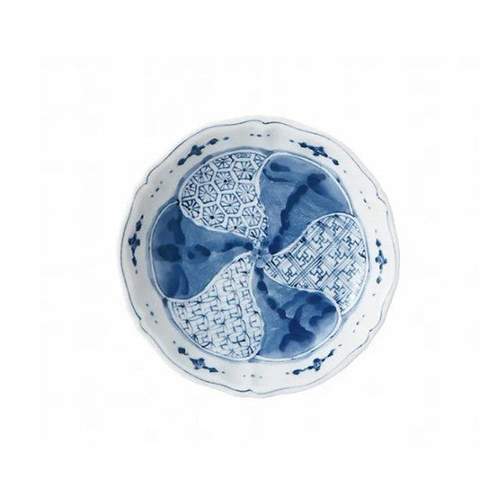 Blue Pansy Japanese Porcelain Dish