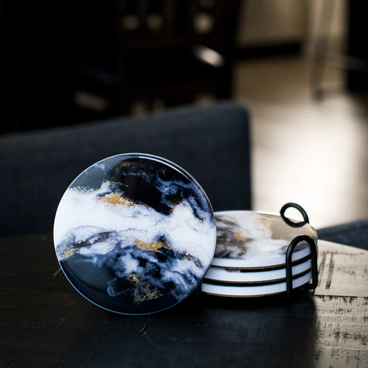 Ceramic Resin Coasters - Onyx Living Lynn & Liana Designs Prettycleanshop