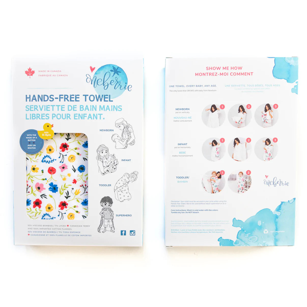 Hands Free Baby Towels - Wild Baby and Kids Oneberrie Prettycleanshop