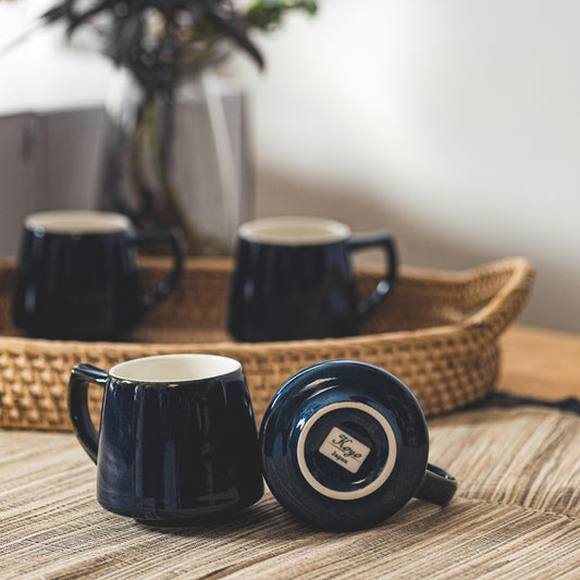 Mino Yaki Dark Blue Japanese Porcelain Mug