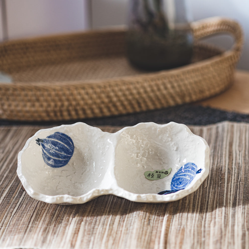 Twin Dipping Japanese Porcelain Bowl